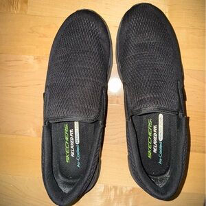Skechers Black Mesh Slip-Ons
